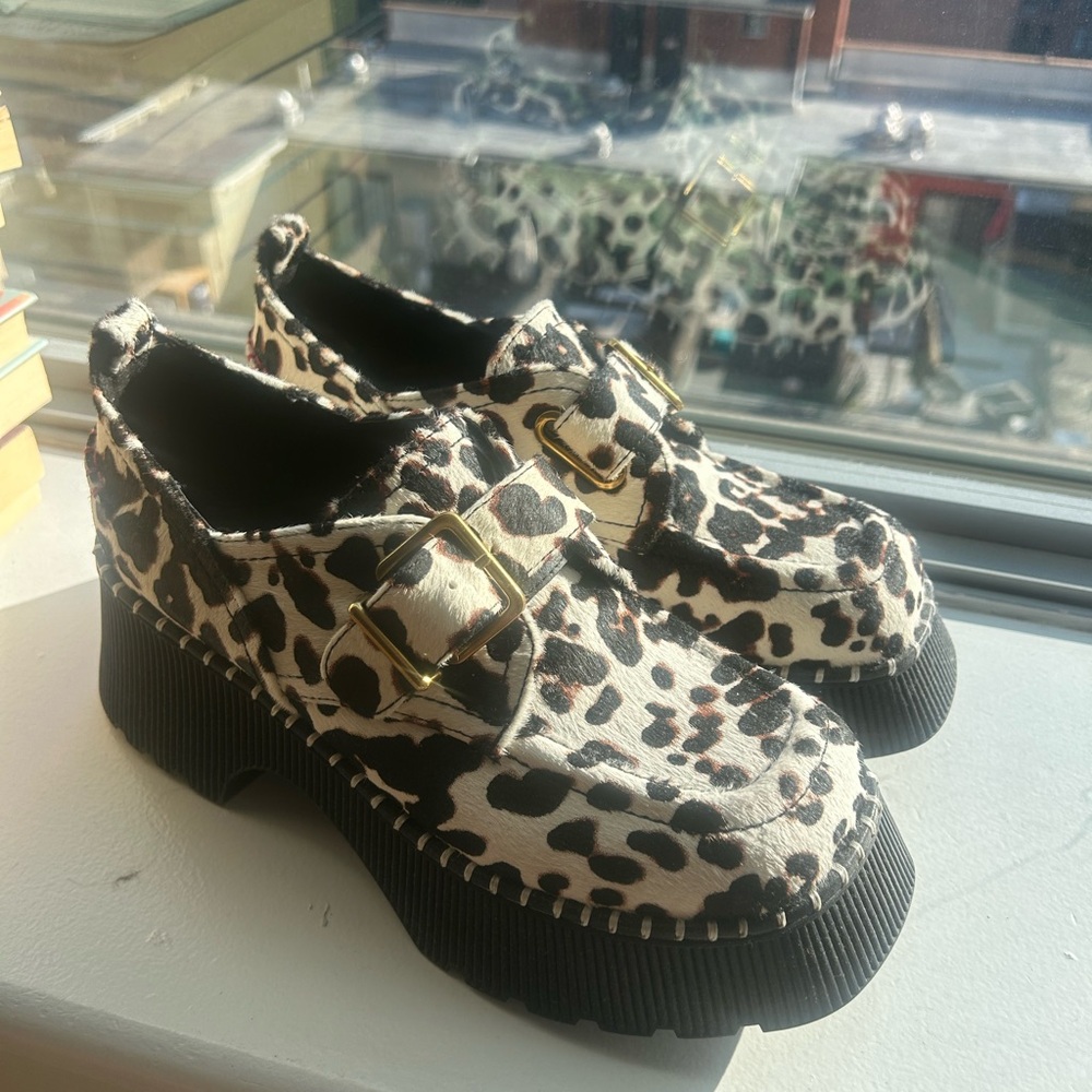 Charlotte Stone Billie Platform Loafers/Clogs in Leopard